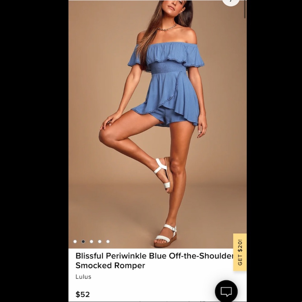Lulus blissful off the shoulder romper